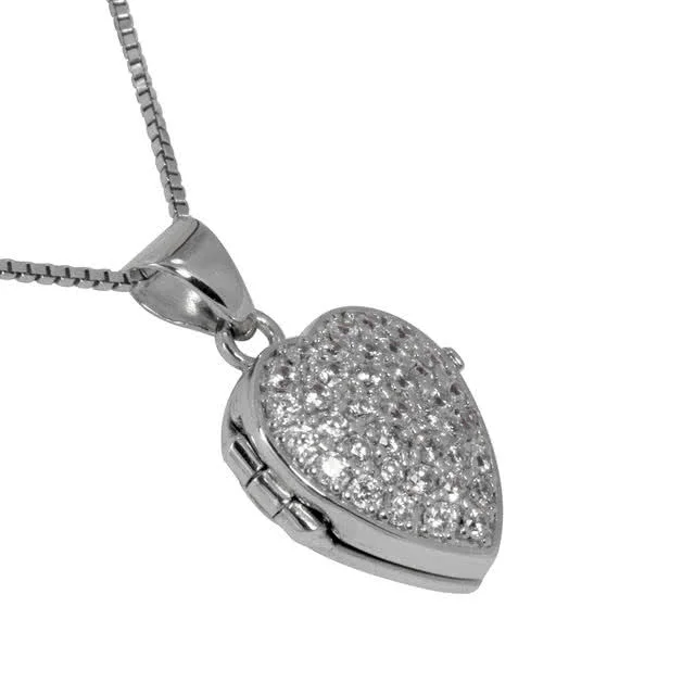 Small Heart Shaped Sterling Silver Photograph Locket 