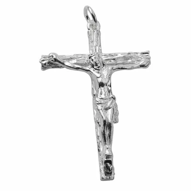 Large sterling silver Crucifix - Measuring 40mm x 26mm