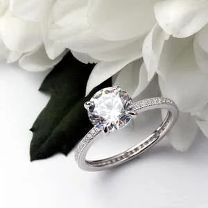 Sterling Silver Solitaire Full Eternity Ring Sterling Silver Solitaire Full Eternity Ring