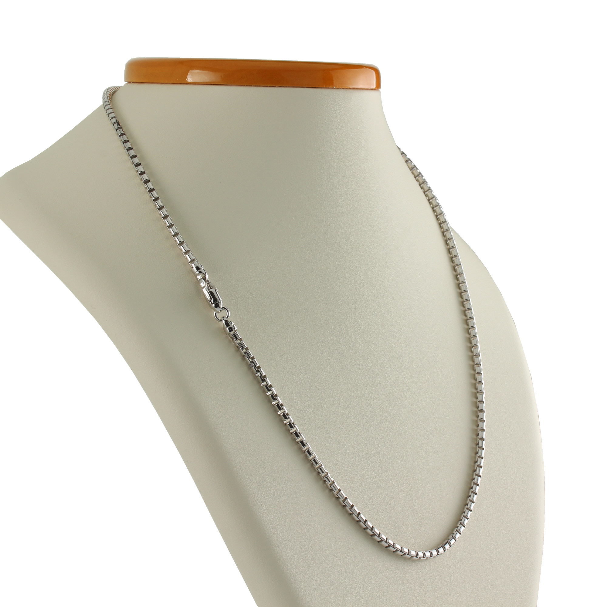 Mens Sterling Silver Round Box Chain