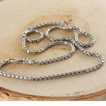 Sterling Silver Rhodium Plated 3.15mm Round Box Chain 