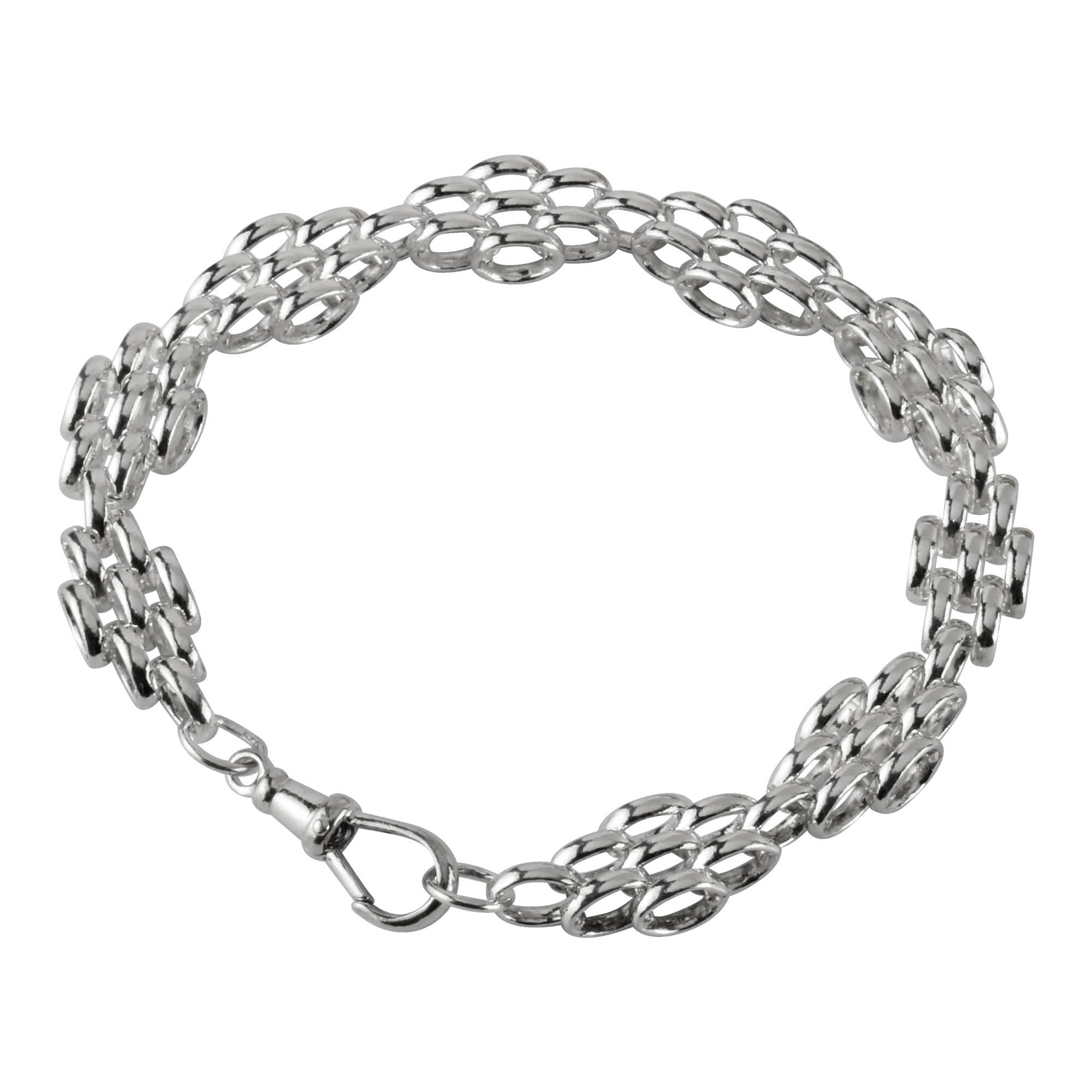 Oval Link Silver Bracelet for Women