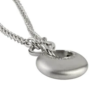 Sterling Silver Ladies Necklace - Rhodium Plated White Gold Look