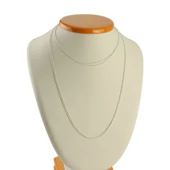 Double Row Diamond Cut Sterling Silver Bead Necklace 