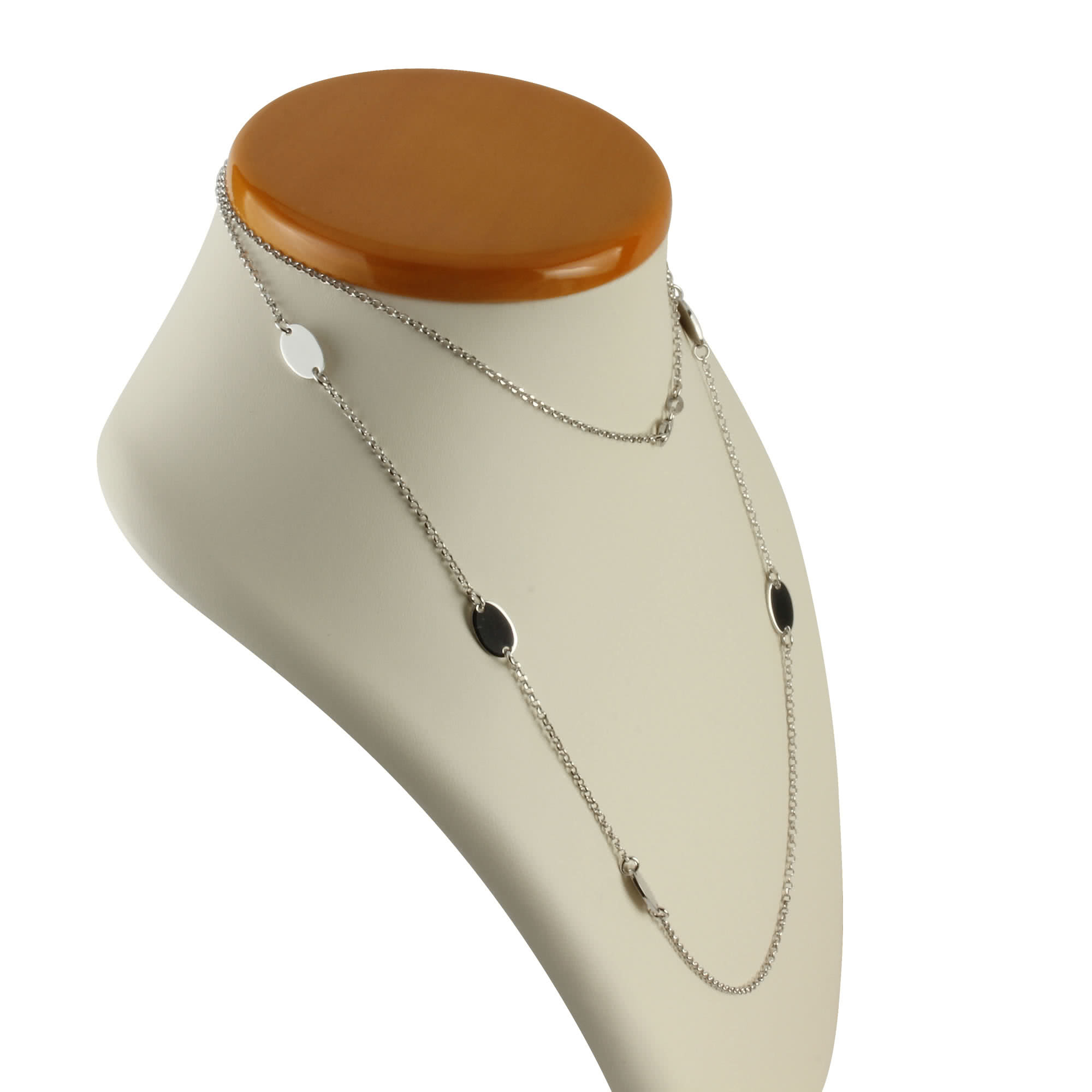 Rhodium Plated Sterling Silver Long 