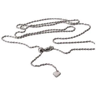 Rhodium Plated Sterling Silver Adjustable Rope Chain