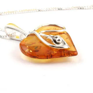 Honey Baltic Amber Heart Pendant