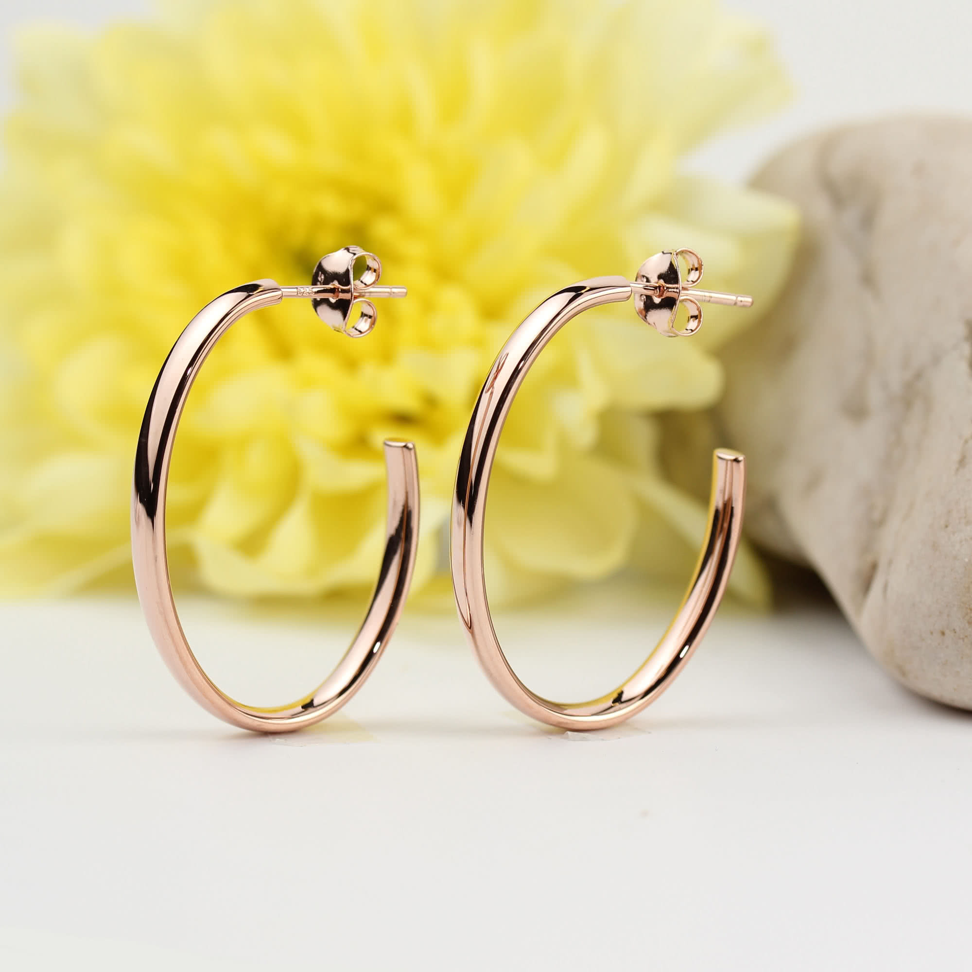 Oval Gold Plated Silver Earrings