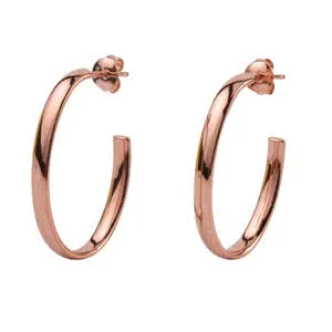 Rose Gold Plated Oval Drop Earrings