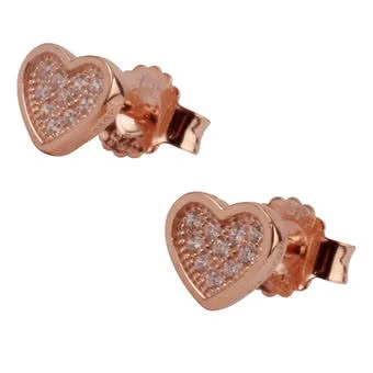 Small Rose Gold Plated Sterling Silver CZ Studs Small Rose Gold Plated Sterling Silver CZ Studs