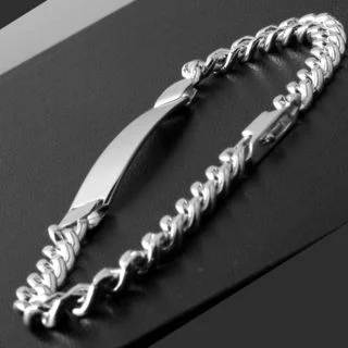Medium Weight Sterling Silver ID Bracelet - Suitable for men and women