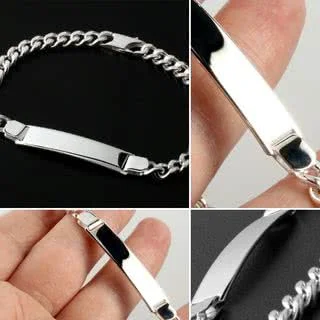 Personalised Engravable Unisex Sterling Silver Identity Bracelet
