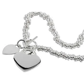 Engravable Double Heart Sweetie Necklace - Weighs an impressive 50 grams