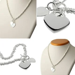 Tiffany Inspired Silver Heart Sweetie Necklace - Engraving available