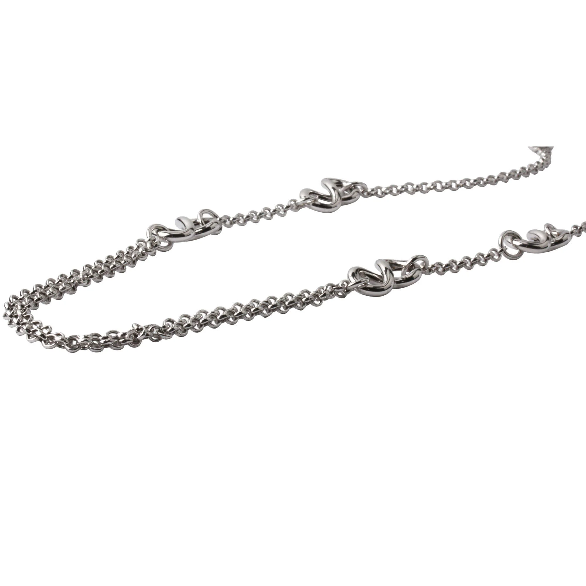 Long Sterling Silver Rhodium Plated Infinity Necklace With Extender