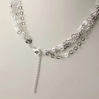 5 Strand Sparkly Silver Necklace
