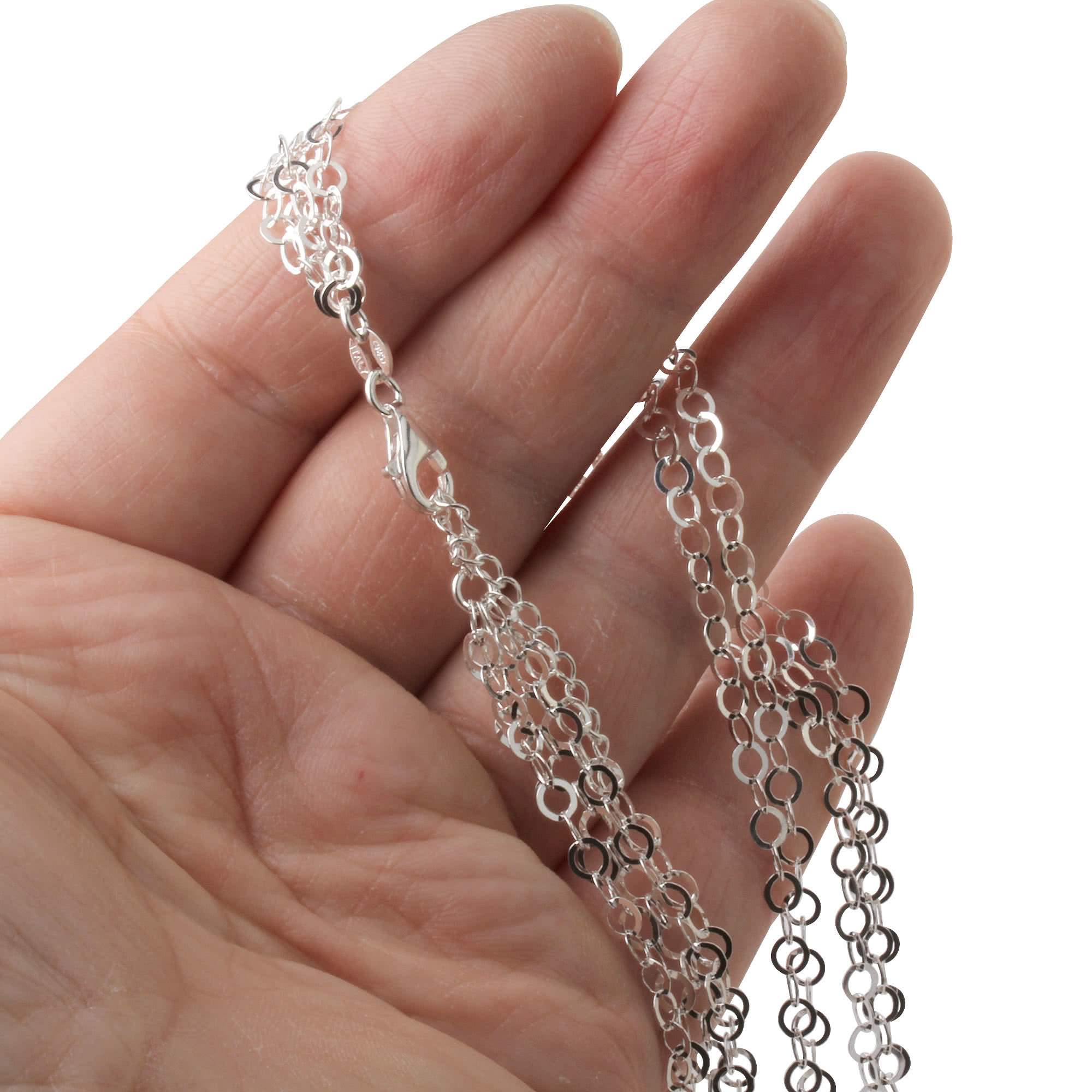 Multi 5 Strand Oval Link Necklace With 