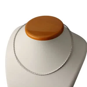 Rhodium Plated Sterling Silver 3 Strand Omega Necklace