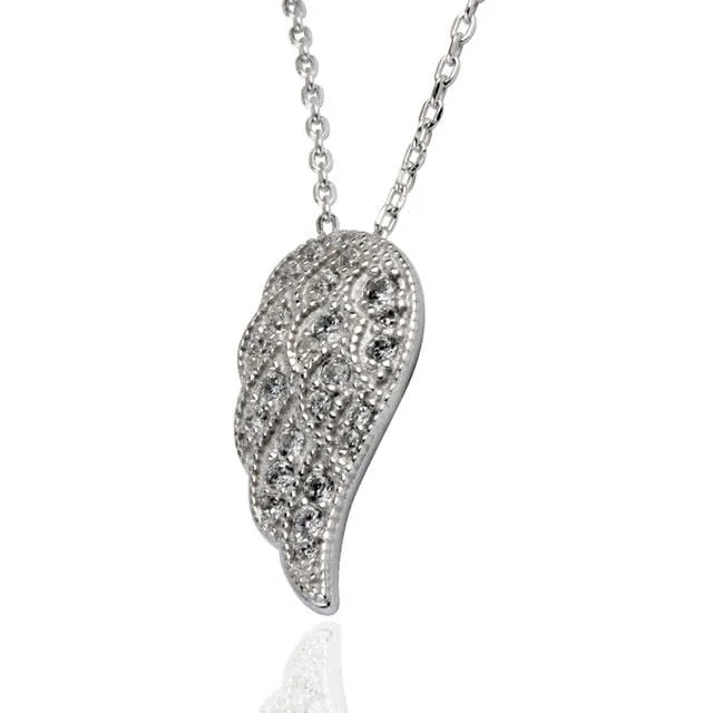 Cubic Zirconia Angel Wing Pendant