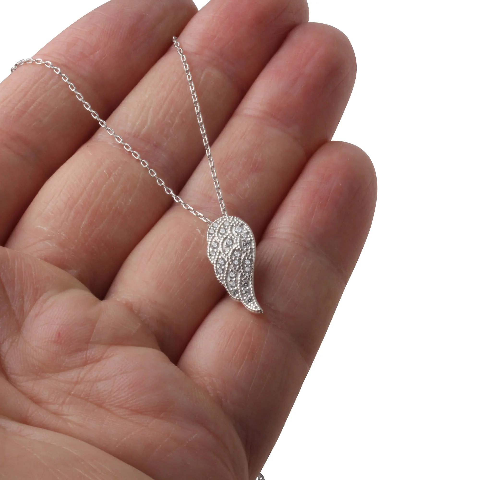The Love Silver Collection Sterling Silver Simple Angel Wing Pendant  Necklace | very.co.uk