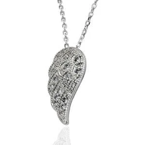 LGSY Sterling Silver Cubic Zircon Wing Simple Pendants For Pearl, Pearl Pendant Accessories/Fitting/Mounts With Pearl Bead Bail Pin For Women Jewelry Making