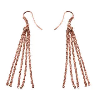 Diamond Cut Singapore 5 Strand Drop Earrings