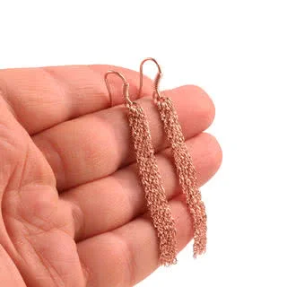 Multi Strand Long Tassel Drop Earrings