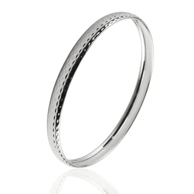 Patterned Sterling Silver Slave Bangle