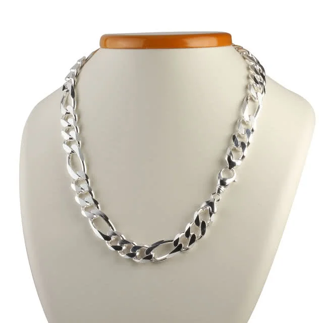 Heavyweight Sterling Silver Figaro Chain