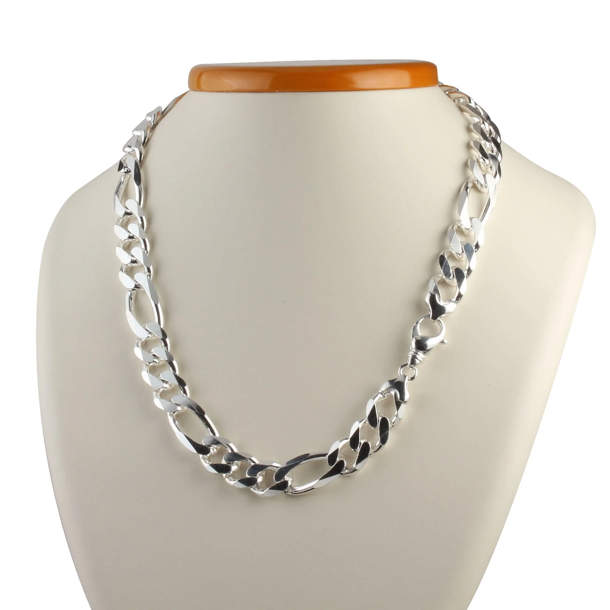 Bracciale Catena Figaro In Argento 925 Massiccio | NKlaus | 18 Cm Larghezza 3,7 Mm | Fatto In Germania