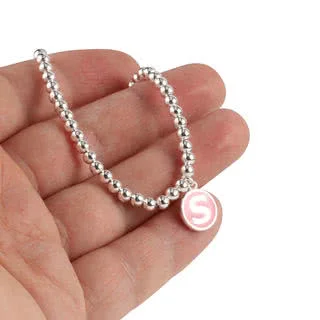 Letter Charm Silver Slider Bracelet