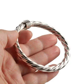 Chunky Sterling Silver Ladies Bangle - Stack up with other bangles or wear on it's own.