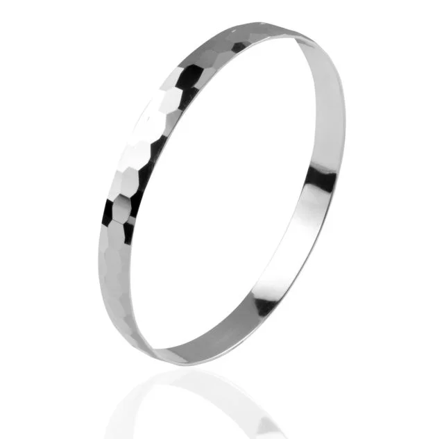 Sterling Silver Patterned Slave Bangle