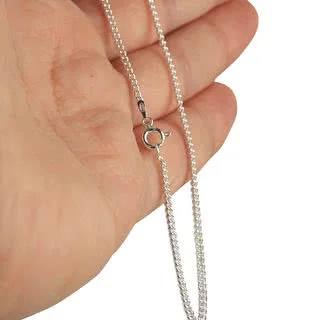 Extra Long Sterling Silver Pendant Curb Chain
