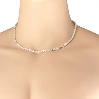 4.8mm 925 Solid Sterling Silver Diamond Cut Rope Chain