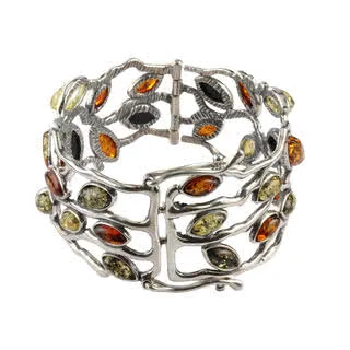 Hinged Baltic Amber Bangle