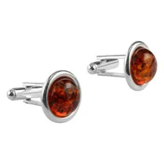 12mm Diameter Baltic Amber Cufflinks