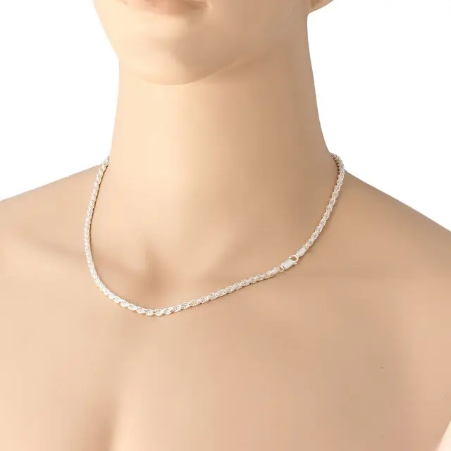 3.8mm Diamond Cut 925 Sterling Silver Rope Chain