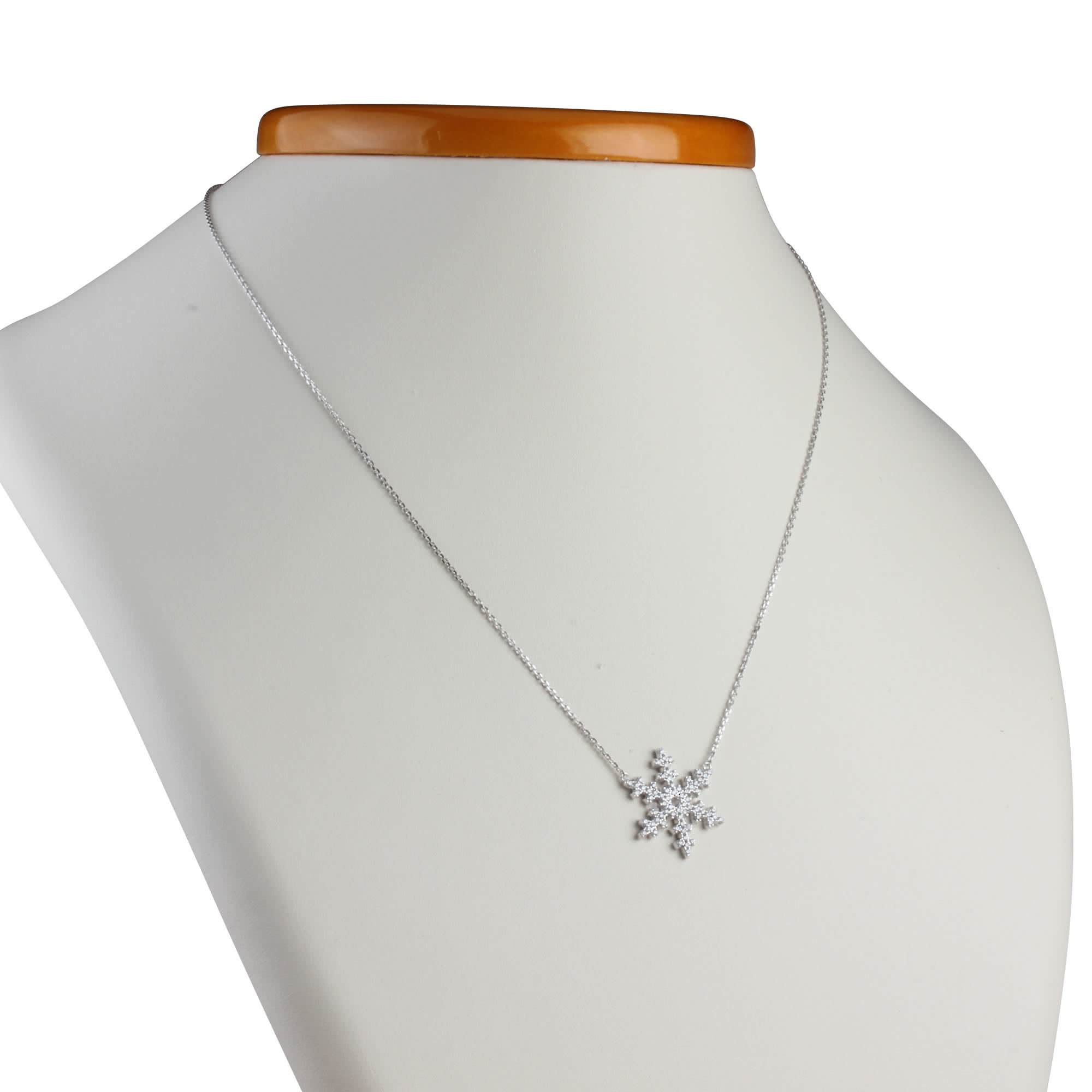 Cubic Zirconia Snowflake Necklace