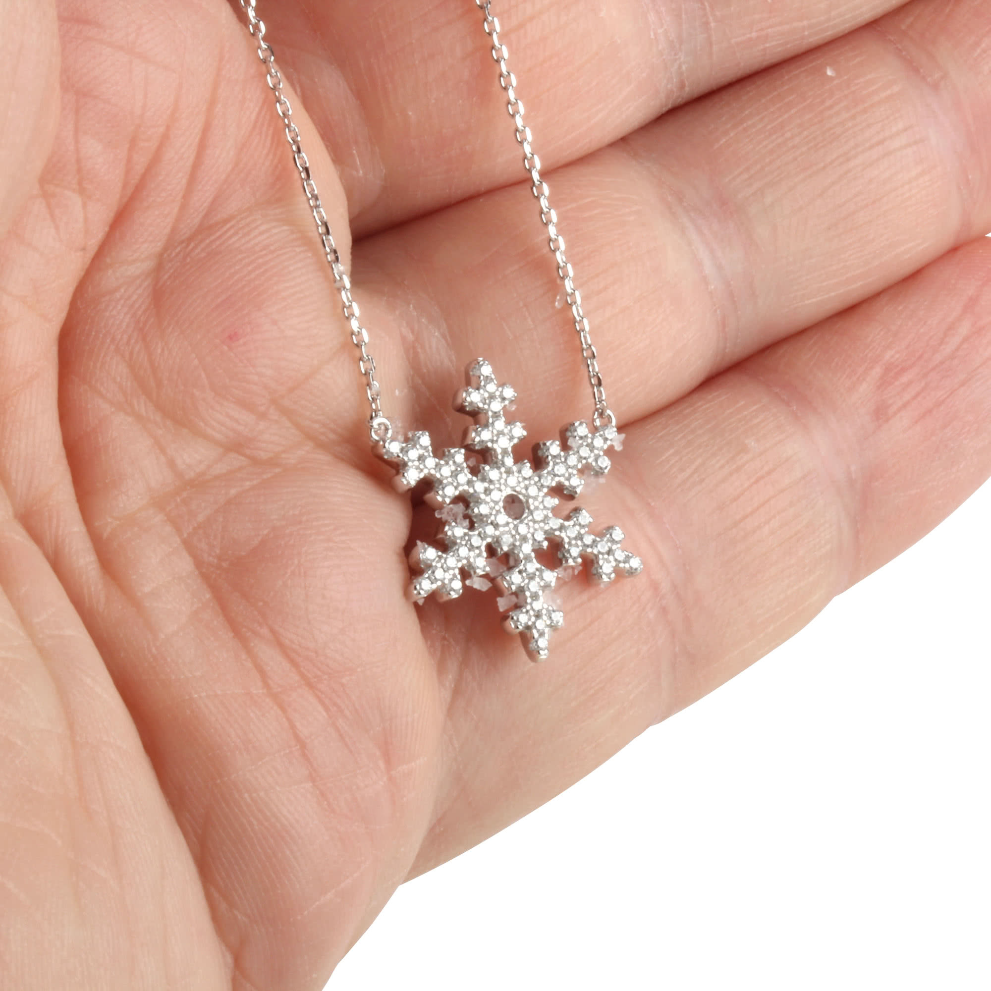 Cubic Zirconia Snowflake Necklace
