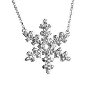 Large Snowflake Sterling Silver Necklace