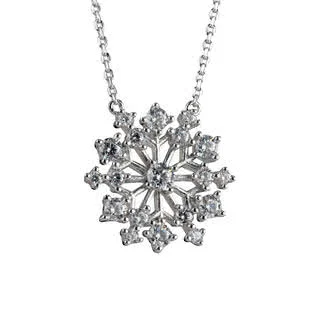 Sparkling Sterling Silver Snowflake Necklace