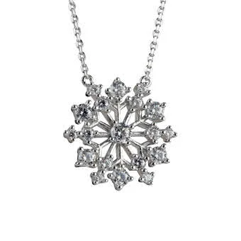 Christmas Snowflake Sterling Silver Necklace
