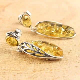 Lemon Baltic Amber Drop Earrings