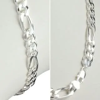 Heavy Gents Silver Figaro Chain