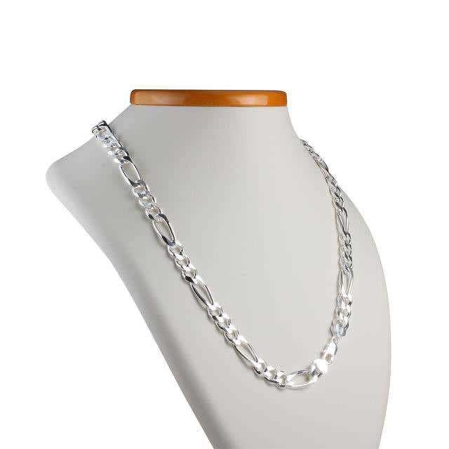 Wide Solid Silver Figaro Chain