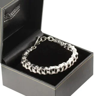 Men's Heavy Silver Bike Chain Bracelet