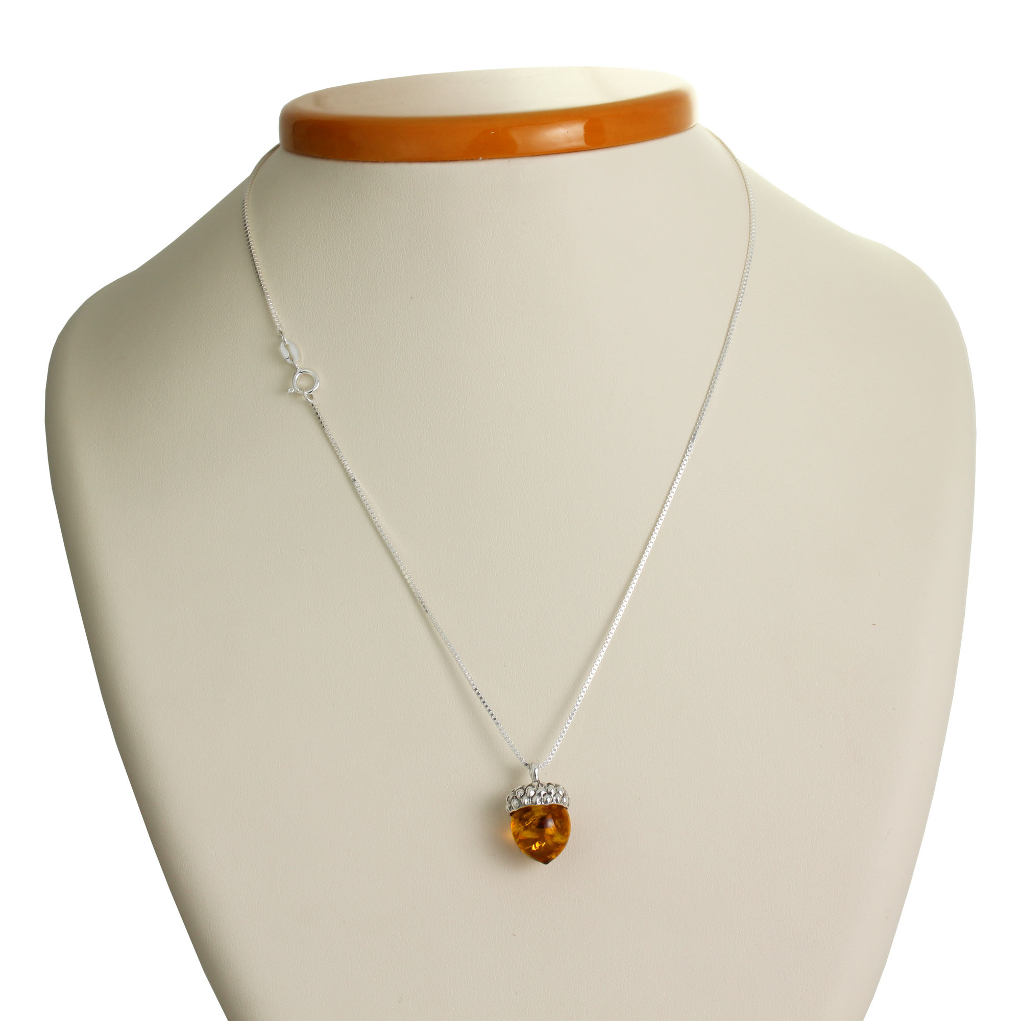Sterling Silver Baltic Amber Acorn Pendant Acorn Pendant With Sterling Silver Chain