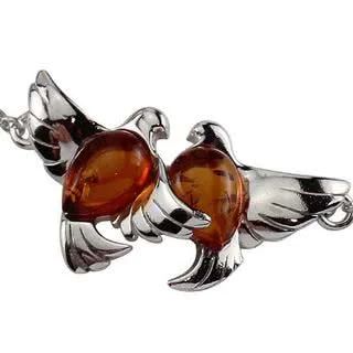 Sterling Silver Rhodium Plated Bracelet Amber Doves Bracelet