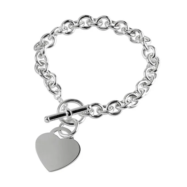 Sterling Silver Heart Charm Bracelet